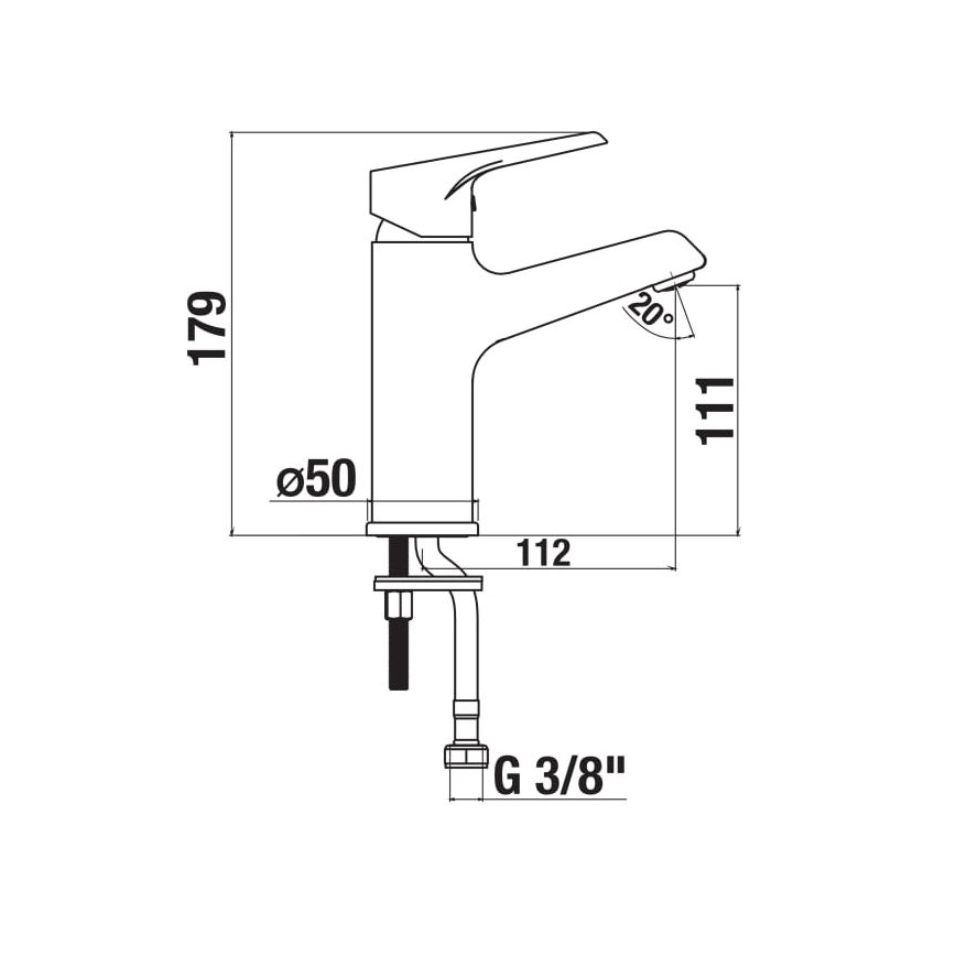 JIKA H3111W10041101 - Смеситель для умывальника CUBE 17,9 см блестящий хром