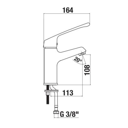JIKA H3111W10045101 - Змішувач для умивальника з медичною ручкою CUBE 16,4 см глянцевий хром