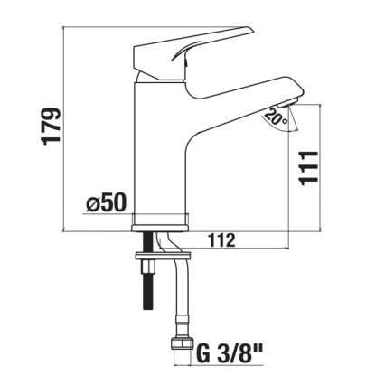 JIKA H3111W10049101 - Смеситель для умывальника CUBE 17,9 см Cold Start/блестящий хром