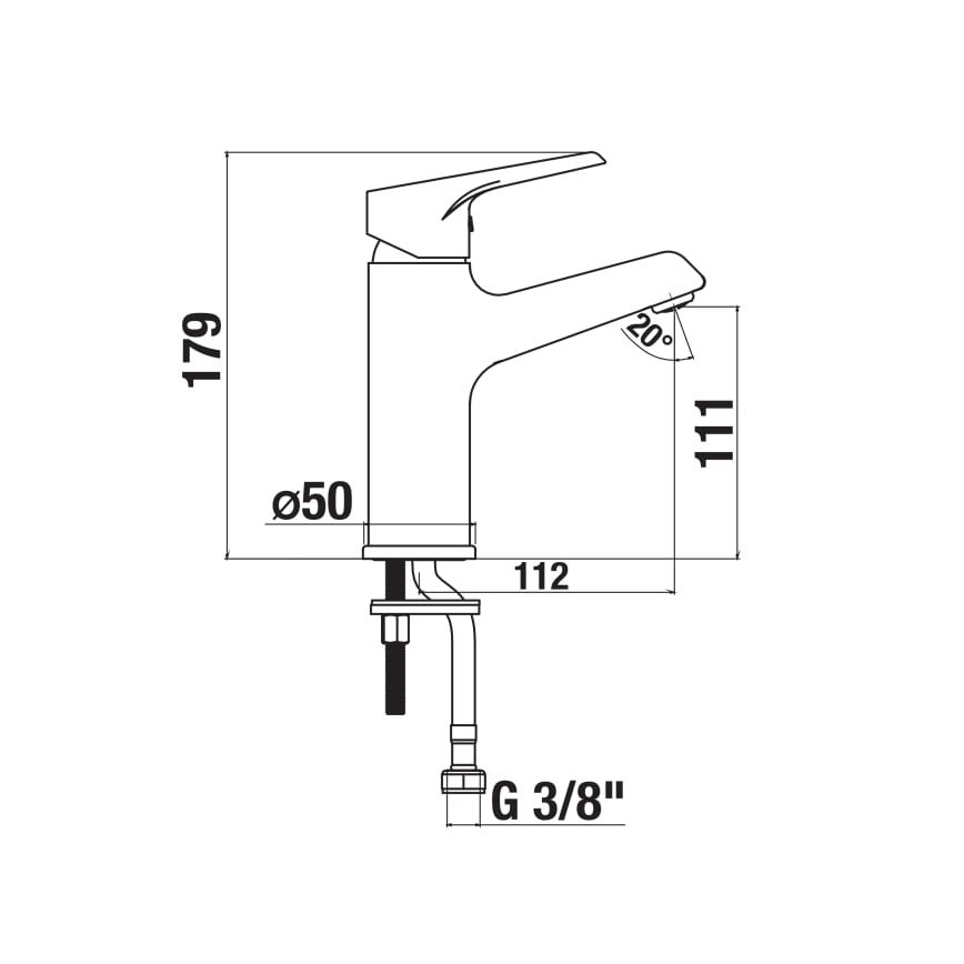 JIKA H3111W10049101 - Смеситель для умывальника CUBE 17,9 см Cold Start/блестящий хром