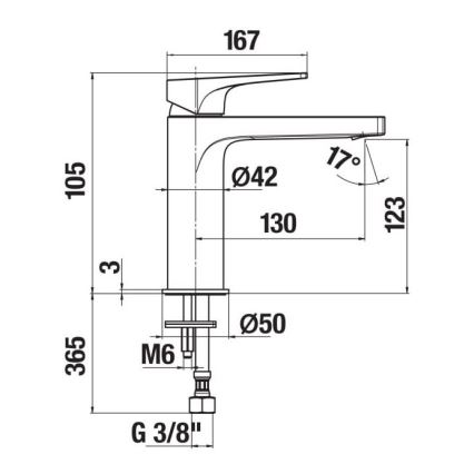 JIKA H3111X10041101 - Змішувач для умивальника CUBITO 10,5 см, блискучий хром