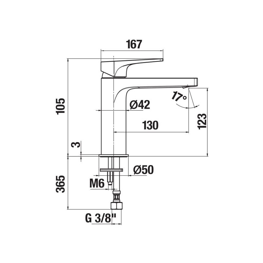 JIKA H3111X10041101 - Змішувач для умивальника CUBITO 10,5 см, блискучий хром