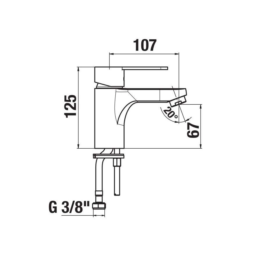 JIKA H3111Z10041101 - Змішувач для умивальника LYRA 12,5 см блискучий хром