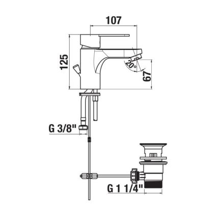 JIKA H3111Z10041111 - Змішувач для умивальника з переливом LYRA 12,5 см, блискучий хром
