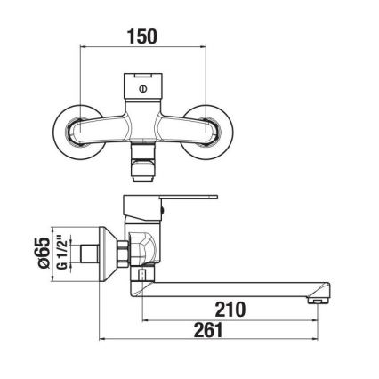 JIKA H3111Z70042301 - Змішувач для умивальника LYRA 15x26,1 см глянцевий хром