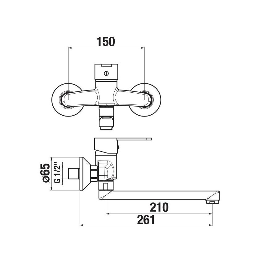 JIKA H3111Z70042301 - Змішувач для умивальника LYRA 15x26,1 см глянцевий хром