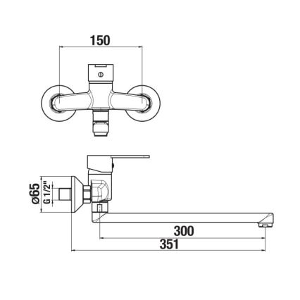 JIKA H3111Z70042401 - Змішувач для умивальника LYRA 15x35,1 см глянцевий хром