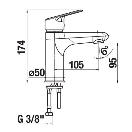 JIKA H3112E10041101 - Змішувач для умивальника TALAS 17,4 см глянцевий хром