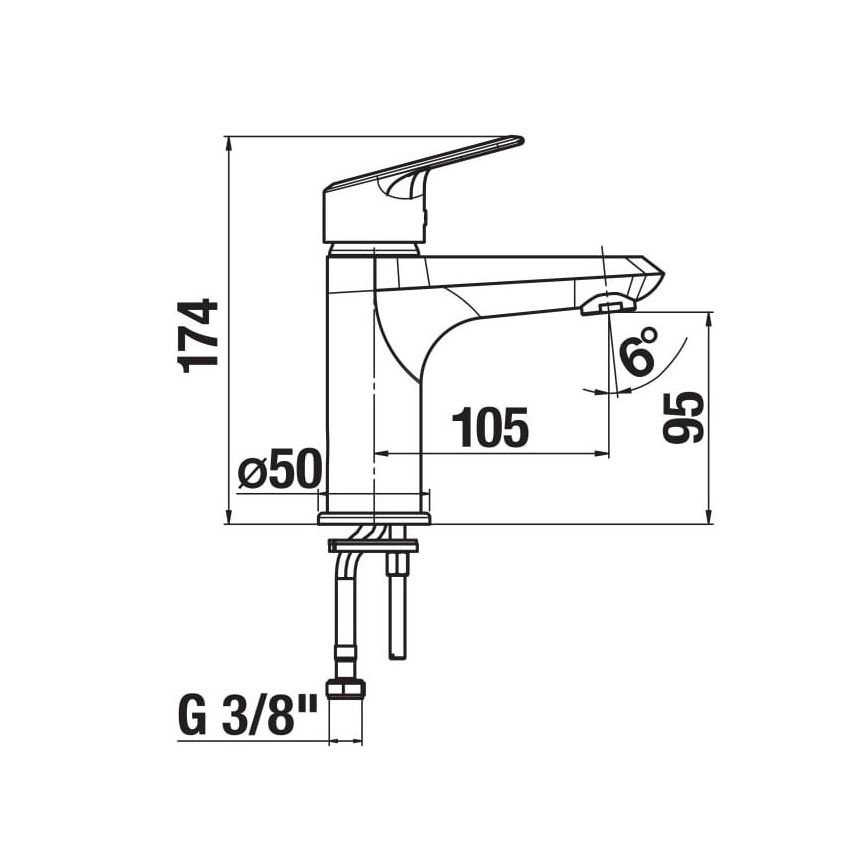 JIKA H3112E10041101 - Змішувач для умивальника TALAS 17,4 см глянцевий хром