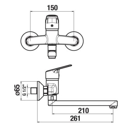 JIKA H3112E70042301 - Змішувач для умивальника TALAS 15x26,1 см глянцевий хром