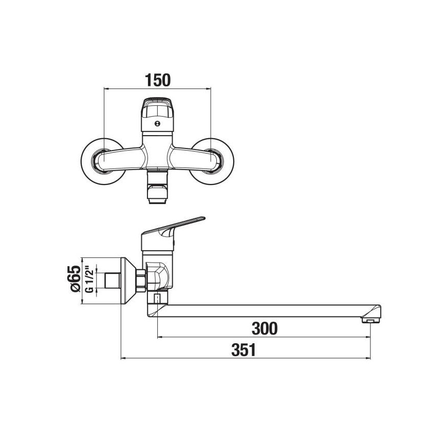 JIKA H3112E70042401 - Змішувач для умивальника TALAS 15x35,1 см глянцевий хром