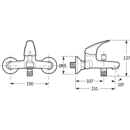 JIKA H3211N70044001 - Змішувач для ванни TALAS 13,7 см глянцевий хром