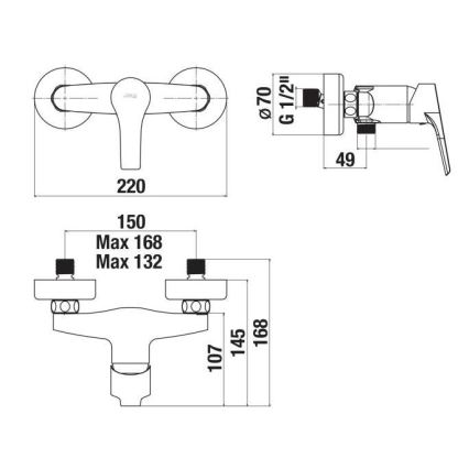 JIKA H3311W70044001 - Душевой смеситель CUBE, глянцевый хром