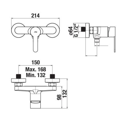 JIKA H3311Z70044001 - Смеситель для душа LYRA блестящий хром
