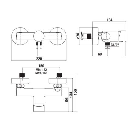 JIKA H3312F70044001 - Душовий змішувач MIO, глянцевий хром