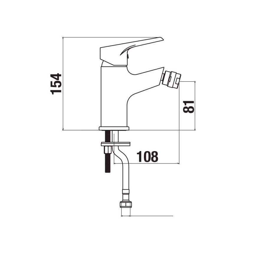 JIKA H3411W10041101 - Смеситель для биде CUBE 15,4 см блестящий хром