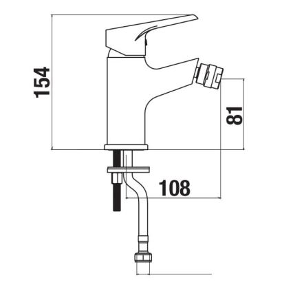 JIKA H3411W10041101 - Змішувач для біде CUBE 15,4 см, блискучий хром