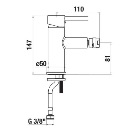 JIKA H3412F17161101 - Смеситель для биде MIO 14,7 см матовый черный