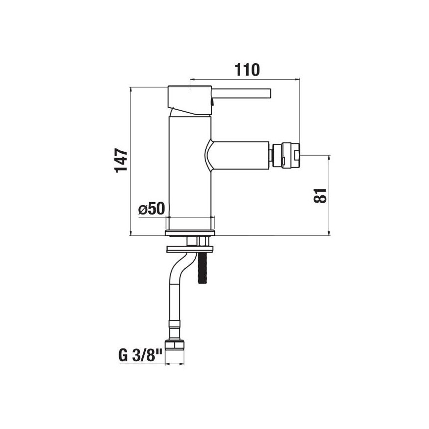 JIKA H3412F17161101 - Змішувач для біде MIO 14,7 см матовий чорний