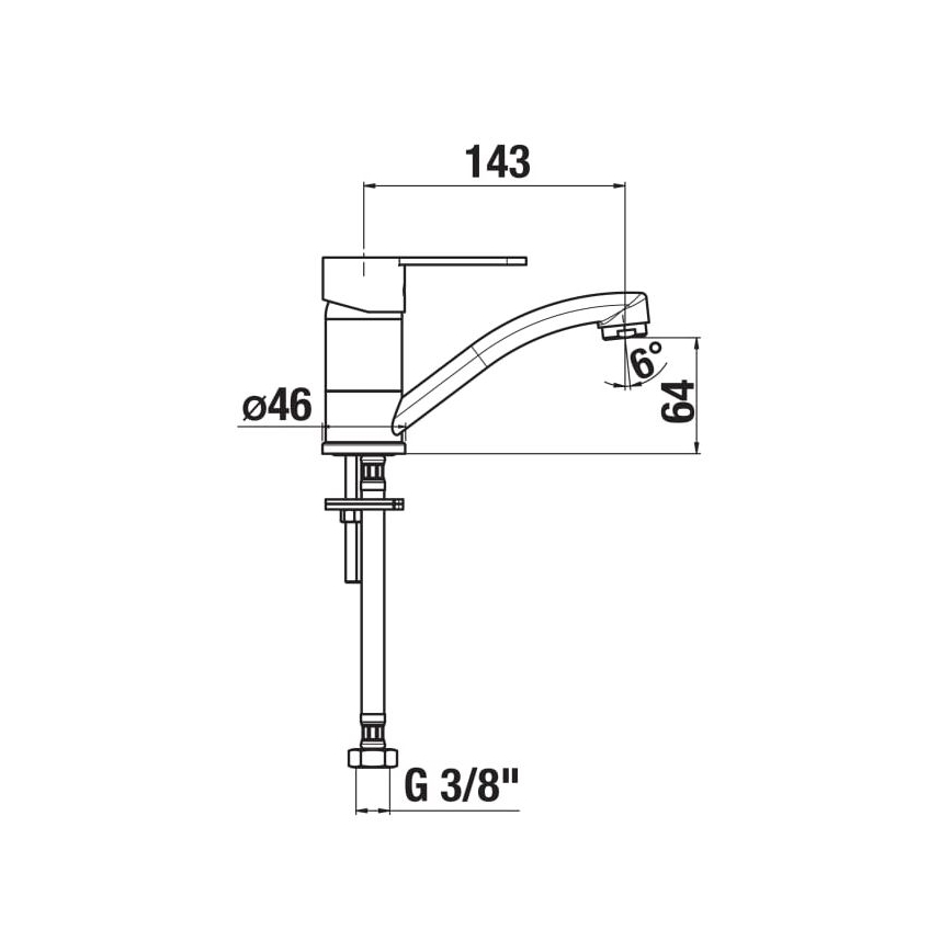 JIKA H3511Z10042201 - Смеситель для раковины LYRA 14,3 см, блестящий хром