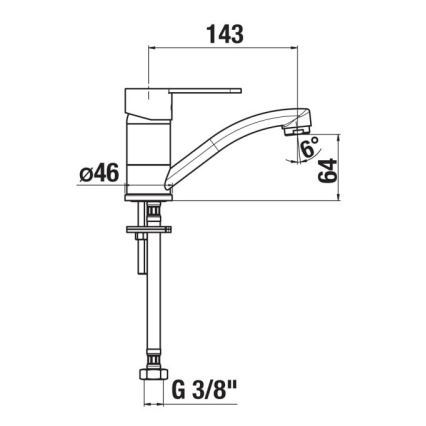 JIKA H3511Z10042201 - Змішувач для раковини LYRA 14,3 см глянцевий хром