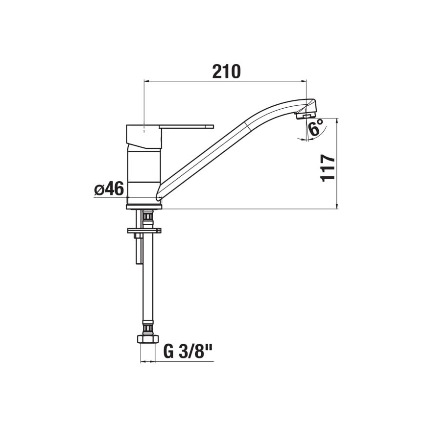 JIKA H3511Z10042301 - Змішувач для раковини LYRA 21 см глянцевий хром