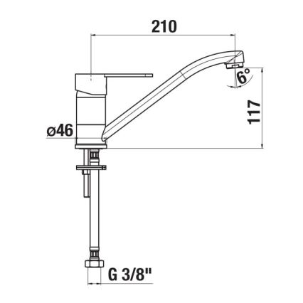 JIKA H3511Z10042301 - Змішувач для раковини LYRA 21 см, блискучий хром