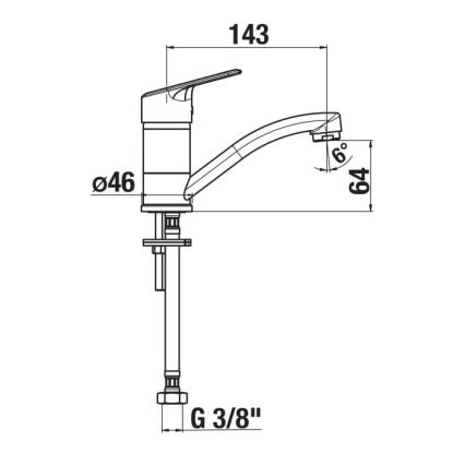 JIKA H3512E10042201 - Смеситель для мойки LYRA 14,3 см блестящий хром
