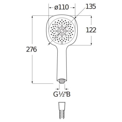 JIKA H3611X20044711 - Ручний душ CUBITO полірований хром