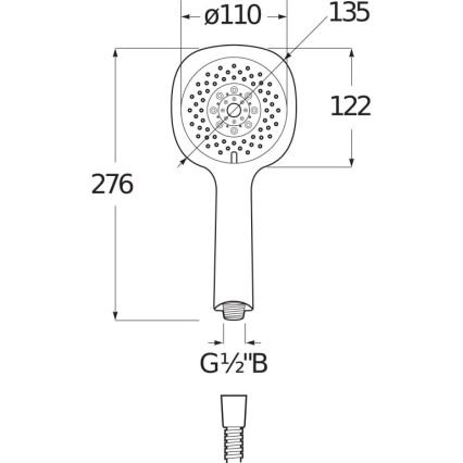 JIKA H3611X30044711 - Ручна душова лійка CUBITO, блискучий хром