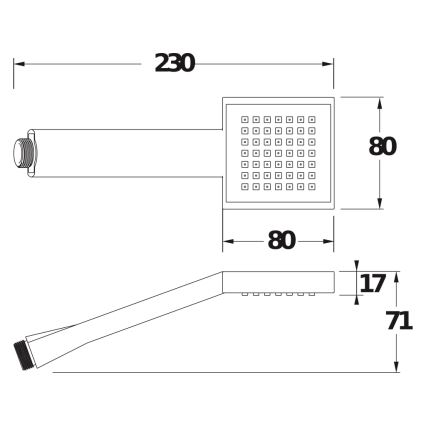 JIKA H3614200040411 - Ручной душ CUBITO, хром глянцевый