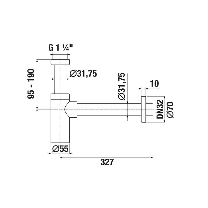 JIKA H3741R00040001 - Круглый сифон для раковины RIO, полированный хром