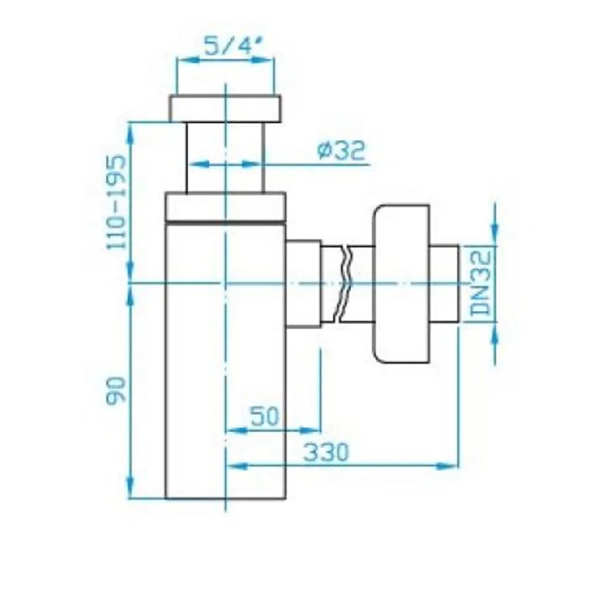 JIKA H3747300040001 - Квадратний сифон для умивальника CUBITO глянцевий хром