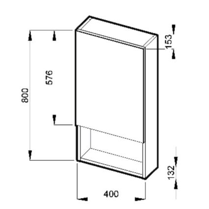 JIKA H4532210383041 - Зеркальный шкаф с полкой LYRA 80x40 см белый