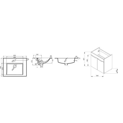 JIKA H4536011763001 - Тумба для ванной с раковиной CUBE 60,7x65 см, белая