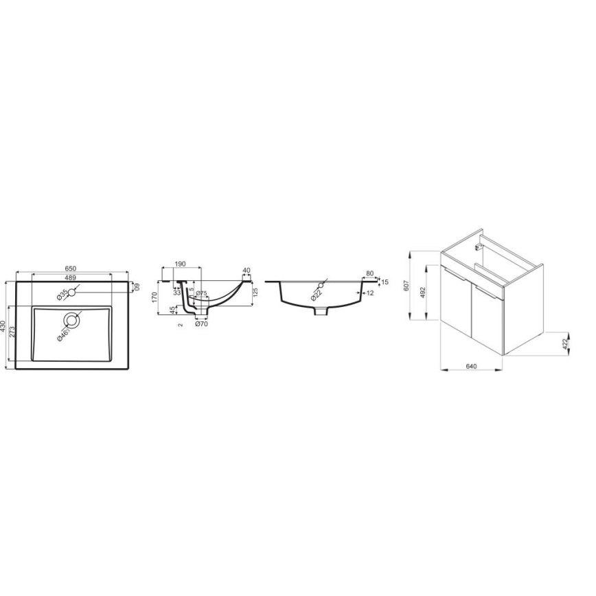 JIKA H4536011763001 - Тумба для ванной с раковиной CUBE 60,7x65 см, белая