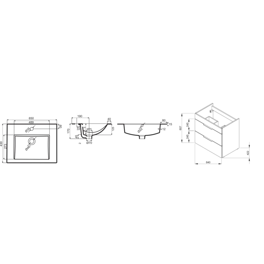 JIKA H4536021763001 - Тумба для ванной с раковиной CUBE 60,7x65 cm белая