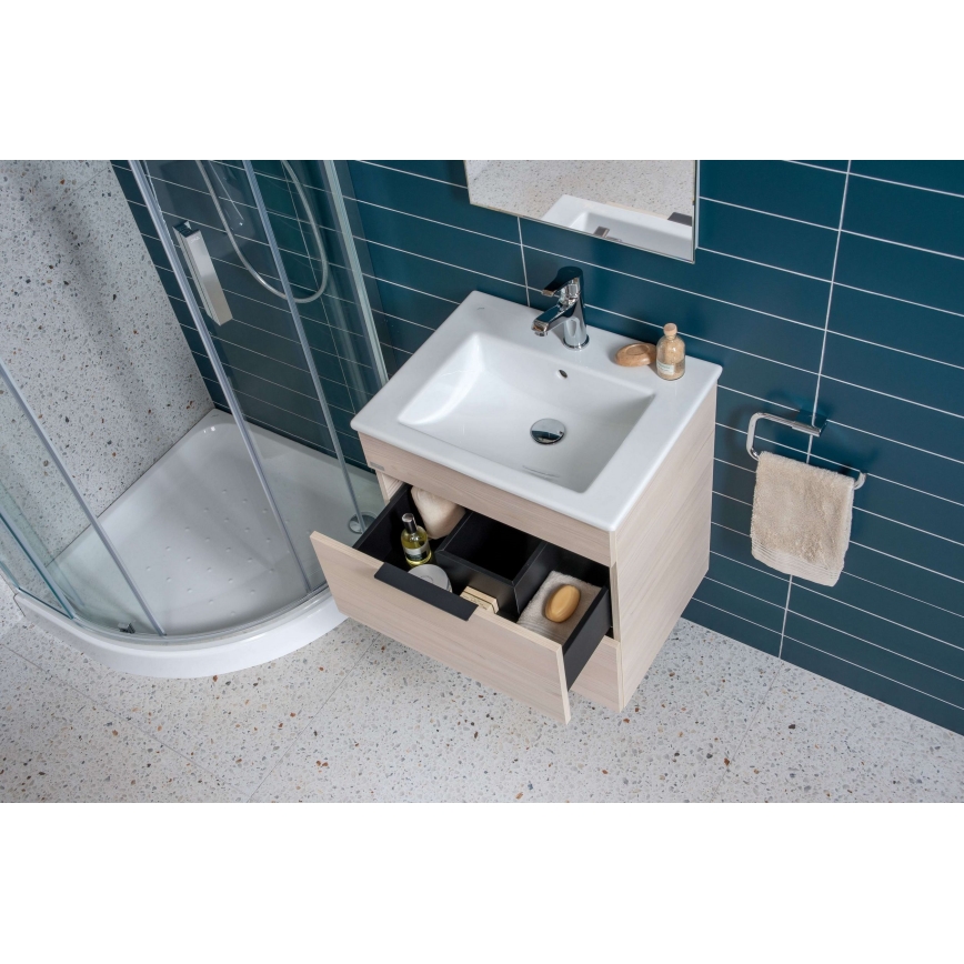 JIKA H4536021765141 - Тумба для ванной с раковиной CUBE 60,7x65 см, ясень
