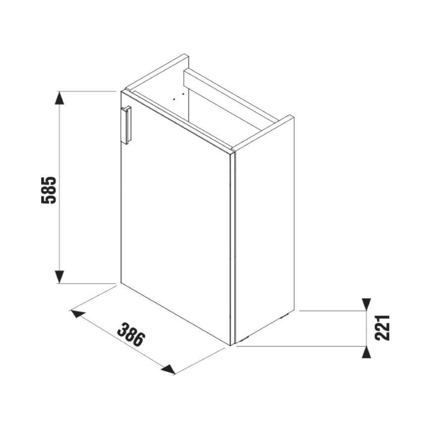 JIKA H45J5111753001 - Шафа для ванної кімнати з умивальником PETIT 58,5x38,6 см білий