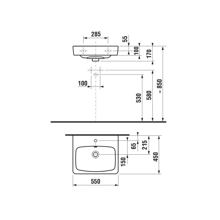 JIKA H8103810001041 - Настенная раковина LYRA 55x45 см керамика/белый