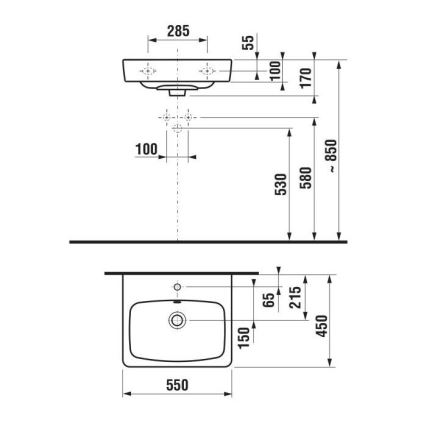 JIKA H8103810001041 - Підвісний умивальник LYRA 55x45 см кераміка/білий