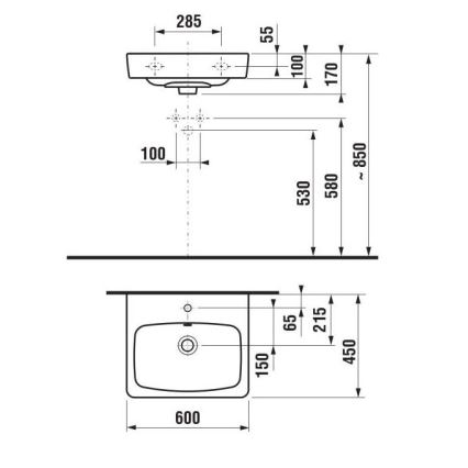 JIKA H8103820001041 - Підвісний умивальник LYRA 60x45 см кераміка/білий