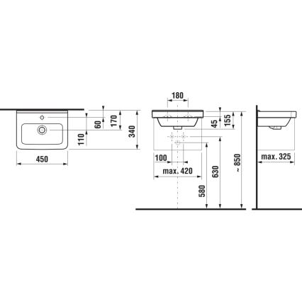 JIKA H8114220001041 - Подвесная раковина CUBITO 45x34 см, керамика/белая