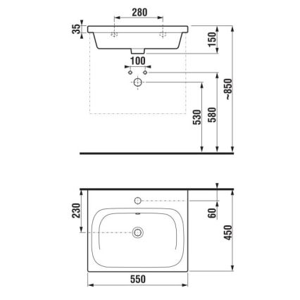 JIKA H8127120001041 - Настенная раковина MIO 55x45 см керамика/белый
