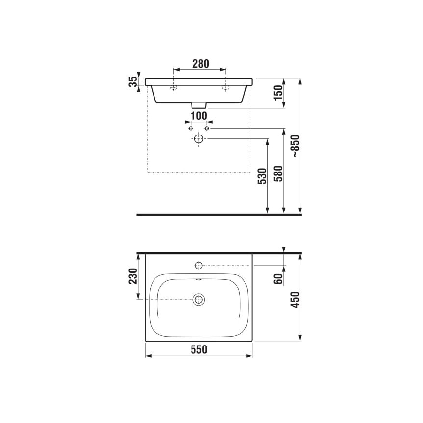 JIKA H8127120001041 - Настенная раковина MIO 55x45 см керамика/белый