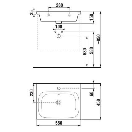 JIKA H8127127161041 - Підвісний умивальник MIO 55x45 см кераміка/матовий чорний