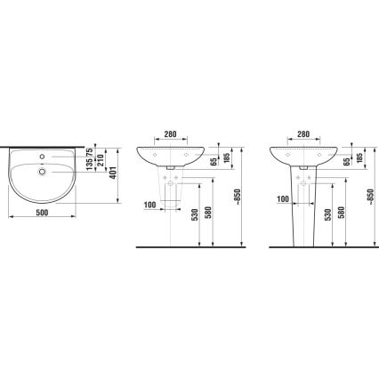 JIKA H8143810001041 - Підвісна раковина LYRA 50x40,1 см кераміка/білий
