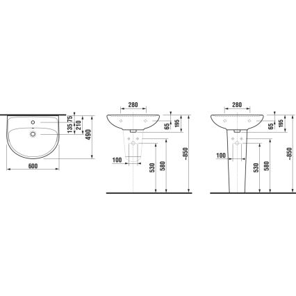 JIKA H8143830001041 - Настенная раковина LYRA 60x49 см керамика/белый