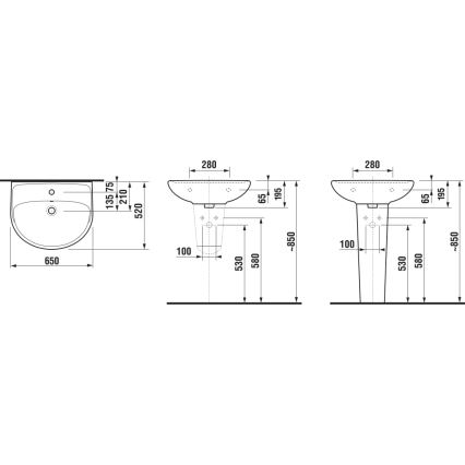 JIKA H8143840001041 - Настенная раковина LYRA 65x52 см керамика/белый