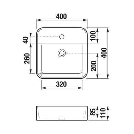 JIKA H8183610001111 - Умивальник накладний (на стільницю) ASTRA 40x40 см кераміка/білий